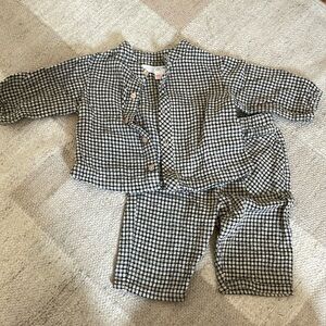 Zara Gingham shirt and pants combo